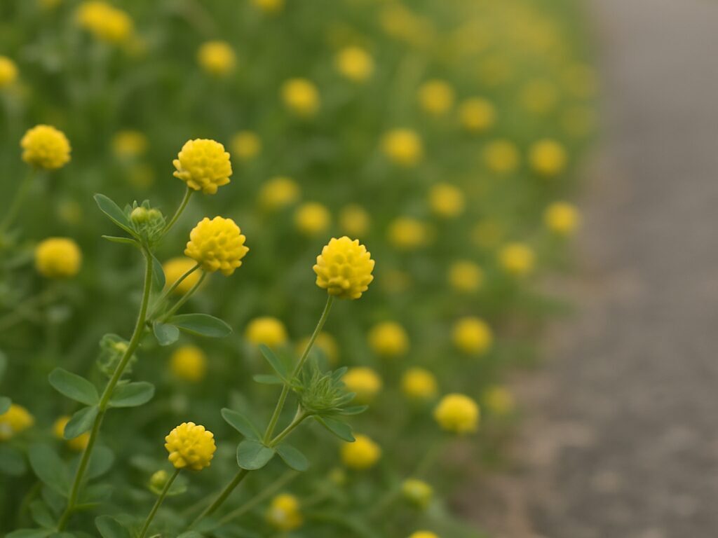 道端に咲くコメツブツメクサの花