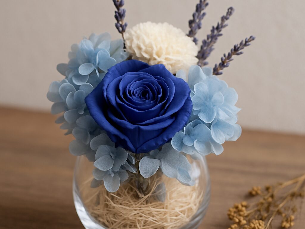6月の花を用いたプリザーブドフラワー