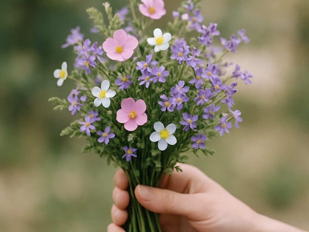 可憐な花を使ったブーケ