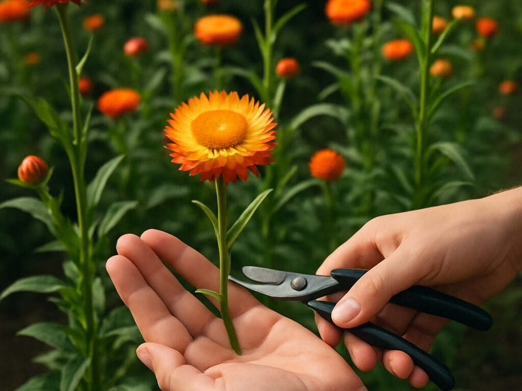 帝王貝細工の黄色や桃色、白の花が日差しに光る花壇のクローズアップ