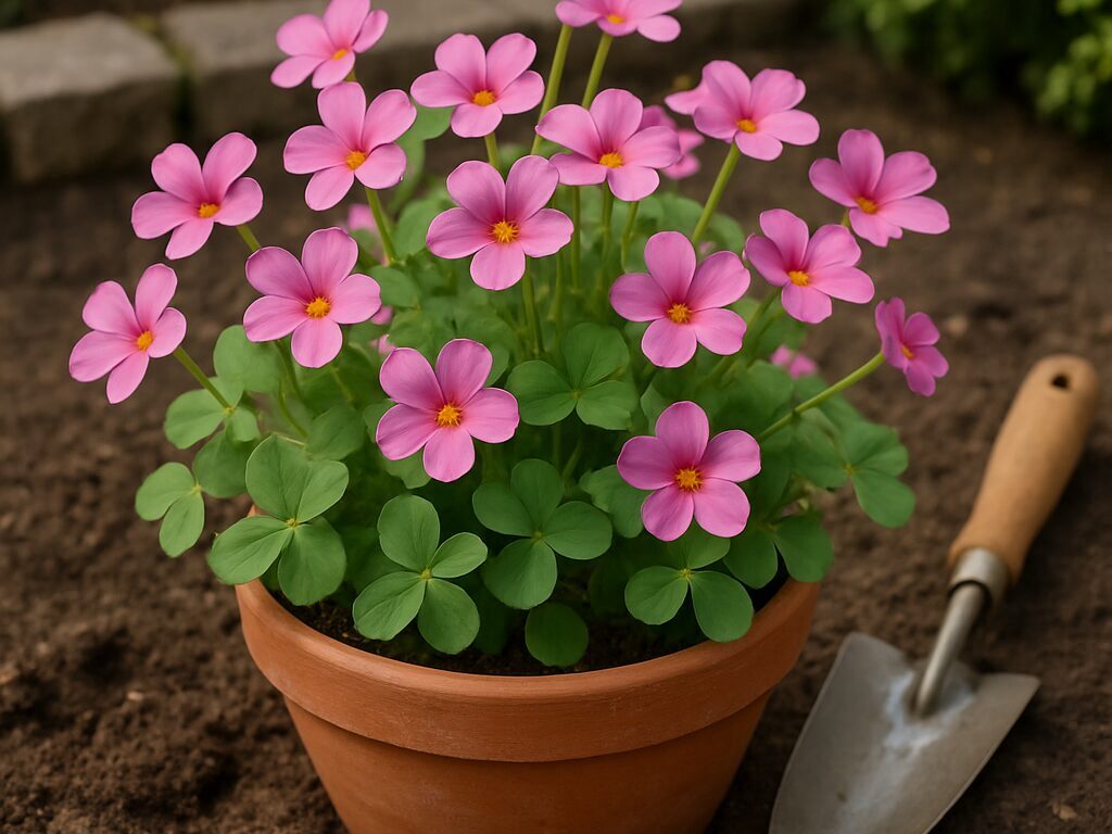 紫葉のオキザリスと四つ葉模様の品種、鉢植えで彩る代表的な園芸種