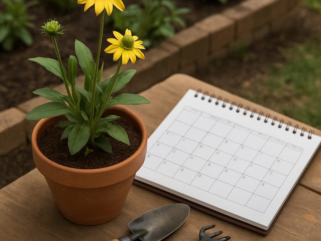 唐辛子の蕾・白花・赤い実と剪定ばさみや寒冷紗を並べ季節管理を示す